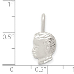 Sterling Silver 925 Boy Head Charm with Polished Finish and Anti-Tarnish Protection
