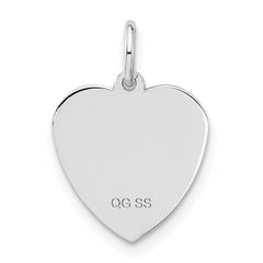 Sterling Silver 925 Bridesmaid Heart Charm with Polished Finish