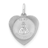 Sterling Silver To My Bridesmaid Heart Disc Charm