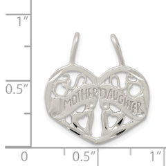 Sterling Silver 925 Mother Daughter Break-Apart Charm with Polished Finish