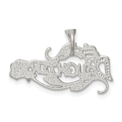 Sterling Silver 925 Polished Daughter Charm with Anti-Tarnish Finish