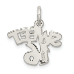 Sterling Silver 925 Sweet 16 Charm Polished Solid Gift-Ready Pendant
