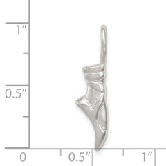 Sophia Jewelers 925 Sterling Silver Ballet Slipper Charm, Polished 3D Design