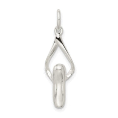 Sterling Silver 3D Ballet Slipper Charm with Polished Anti-Tarnish Finish