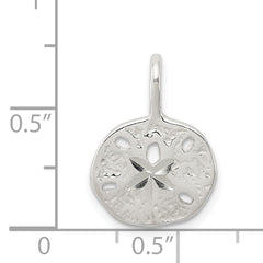 Sterling Silver 925 Sand Dollar Charm with Polished Anti-Tarnish Finish