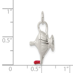 Sterling Silver 925 Lamp of Knowledge Charm with Anti-Tarnish Coating