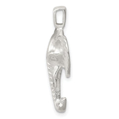 Men's 925 Sterling Silver Elephant Head Charm with Diamond-Cut Satin Finish