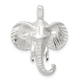 Sterling Silver Satin Elephant Head Charm