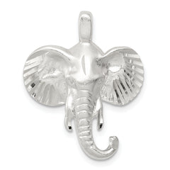 Sterling Silver Satin Elephant Head Charm