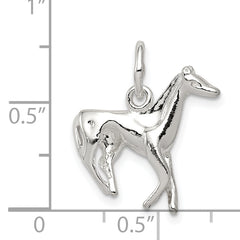 925 Sterling Silver 3D Horse Charm with Polished Finish 20mm