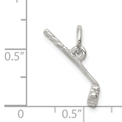 Sterling Silver 925 Golf Club & Ball Charm with Polished Finish Solid Design