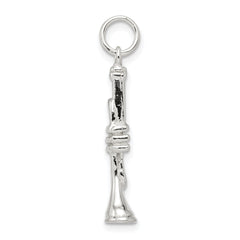 Sterling Silver 925 Trumpet Charm with Polished Anti-Tarnish Finish 3D Design