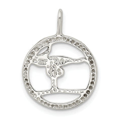 Sterling Silver 925 Gymnastics Charm with Polished Finish and Anti-Tarnish Coating