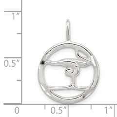 Sterling Silver 925 Gymnastics Charm with Polished Finish and Anti-Tarnish Coating