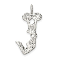 Sterling Silver 925 Cheerleader Charm with Polished Anti-Tarnish Finish