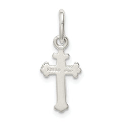 Sterling Silver 925 Fleur De Lis Cross Charm with Polished Anti-Tarnish Finish for Children