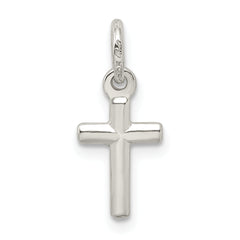 925 Sterling Silver Polished Cross Charm for Children Elegant and Solid
