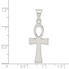 Sterling Silver 925 Ankh Cross Pendant with Polished Anti-Tarnish Finish
