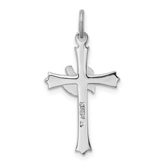 Sterling Silver 925 Polished Holy Spirit Cross with Dove Charm