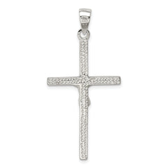 Sterling Silver 925 Polished Crucifix Pendant with Anti-Tarnish Finish Solid Design
