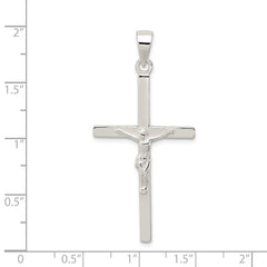 Sterling Silver 925 Polished Crucifix Pendant with Anti-Tarnish Finish Solid Design