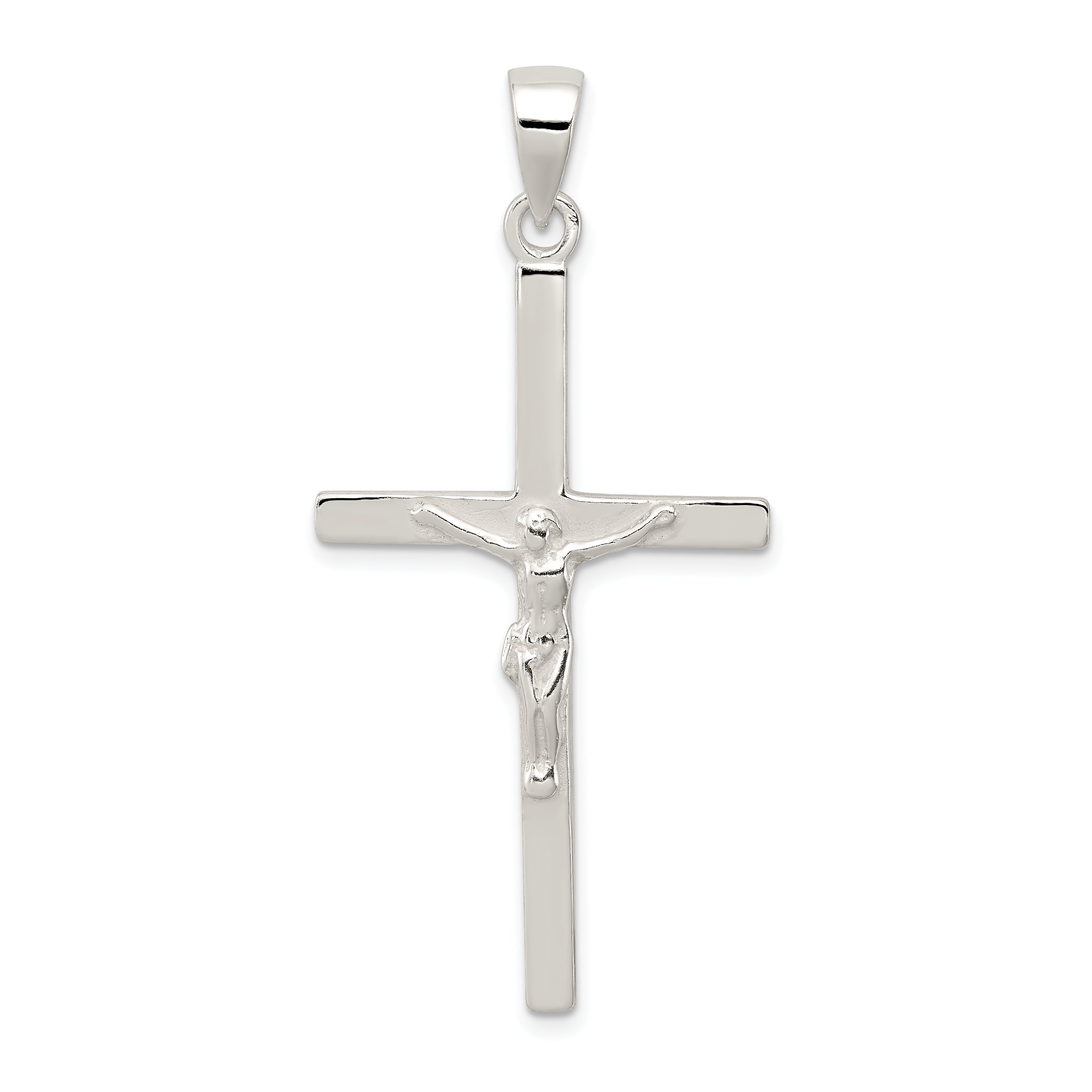Sterling Silver Polished Crucifix Pendant