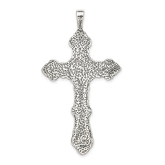 Sterling Silver 925 Polished Cross Pendant, Solid Cast, 60mm Length