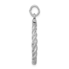 Sterling Silver 925 Merry Christmas Charm with Rhodium Finish Engravable