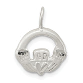 Sterling Silver Satin Claddagh Charm