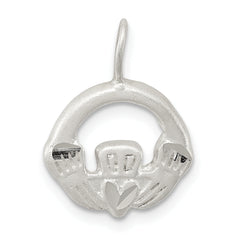 Sterling Silver Satin Claddagh Charm