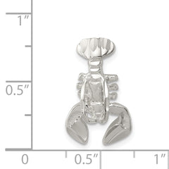 Sterling Silver 925 Polished Slide Charm with Anti-Tarnish Finish