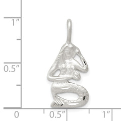925 Sterling Silver Mermaid Charm with Polished Finish and Anti-Tarnish Coating