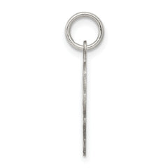 Sterling Silver 925 Engravable Rhodium-Plated Disc Charm with Polished Finish