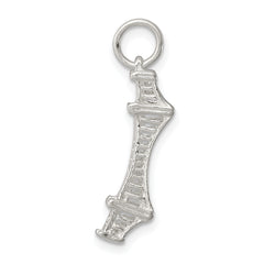 Sterling Silver 3D Golden Gate Bridge Charm with Polished Anti-Tarnish Finish
