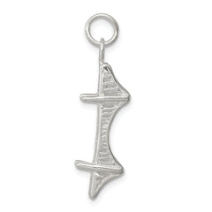 Sterling Silver 3D Mackinac Bridge Charm with Polished Anti-Tarnish Finish