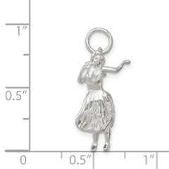 Sterling Silver 925 Hula Dancer Charm with Polished Finish and Anti-Tarnish Coating