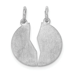 Sterling Silver 925 Rhodium-Plated Engravable Mizpah Charm Polished, Gift Ready.