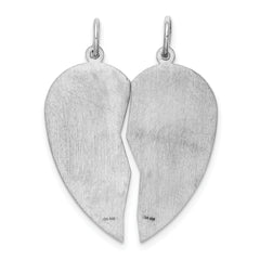 Sterling Silver 925 Mizpah Charm Rhodium-Plated Engravable Pendant Elegant Polished Finish