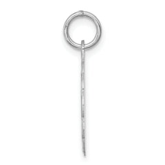 Sterling Silver 925 Engravable Heart Charm with Polished Rhodium Finish