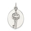 Sterling Silver Rhodium-plated key Charm