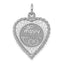 SS Rh-plt Happy Anniversary Polished Front/Satin Back Disc Charm
