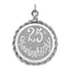 Sterling Silver Rhodium-plated 25th Anniversary Disc Charm