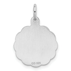 Sterling Silver Rhodium-Plated Best Friends Charm Polished Finish