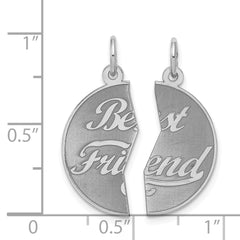 Sterling Silver 925 Rhodium-Plated Best Friend Charm Set Polished & Elegant