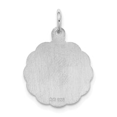Sterling Silver Rhodium-Plated Confirmation Charm with Polished Finish