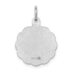 Sterling Silver Rhodium-Plated Confirmation Charm with Polished Finish