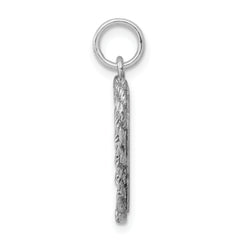 Sterling Silver 925 Rhodium-Plated Confirmation Charm with Polished Finish