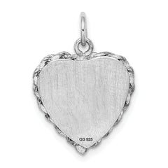 Sterling Silver 925 Rhodium-Plated Confirmation Charm with Polished Finish