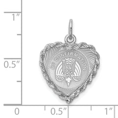 Sterling Silver 925 Rhodium-Plated Confirmation Charm with Polished Finish