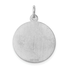 Sterling Silver Rhodium-Plated Holy Communion Charm, Engravable, Polished Finish